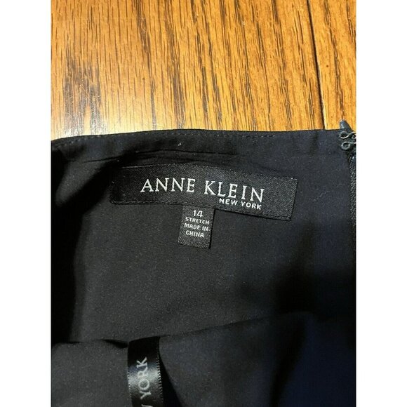 Vtg Anne Klein Skirt 14 Black Gray Wool Blend Maxi Classic Amish Conservative - Picture 6 of 12